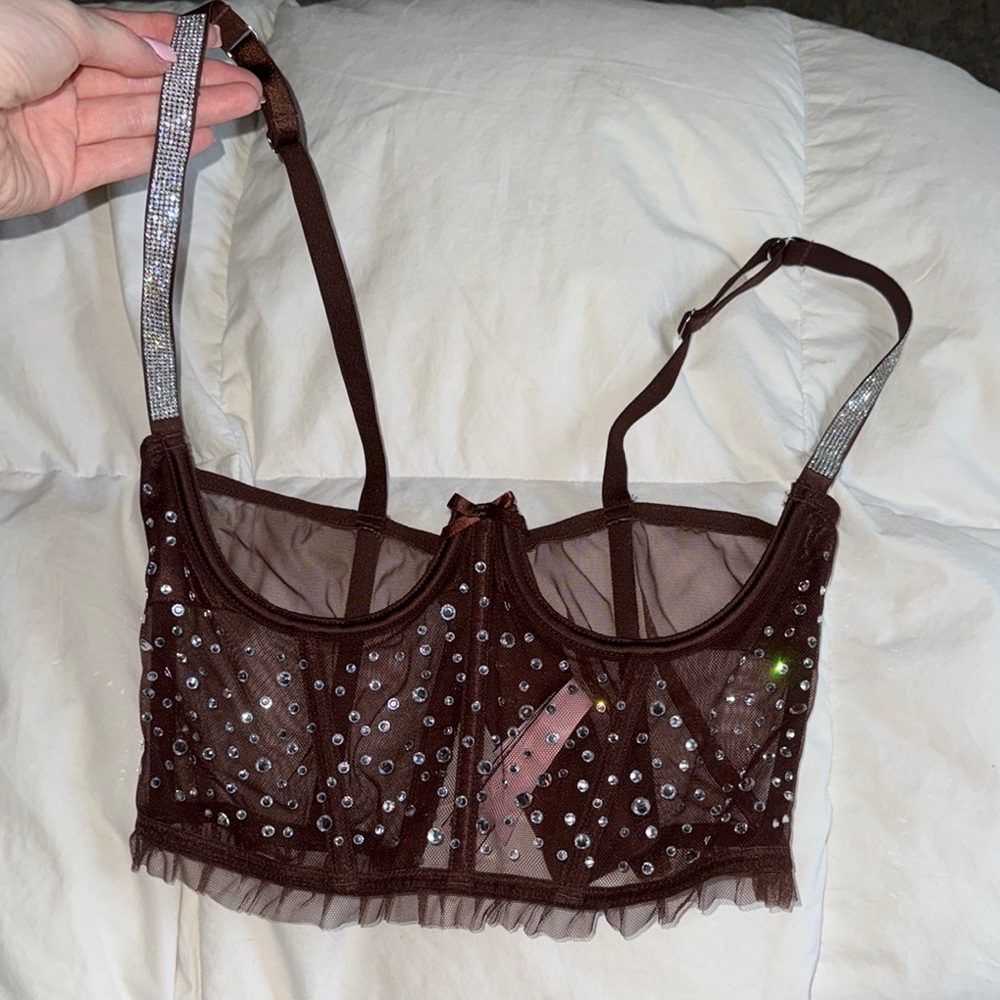 Victoria's Secret Brown Rhinestone Bralette